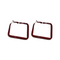Deep Red Geometric Hoop Earrings In Three Bold Shapes view 5