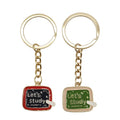 Lets Study Chalkboard Enamel Keychain Gold Ring Charm view 5