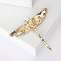 Multicolor Enamel Dragonfly Brooch with Gold Tone Edges view 3
