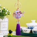 Jeweled Lucky Pufferfish Tassel Keychains in Four Colors plus Assorted Option view 5