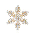 Rhinestone Snowflake Brooch Clear Crystal Winter Pin view 1