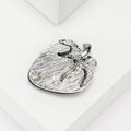 Iridescent Shell Strawberry Brooch in Silver Tone Lapel Pin view 4