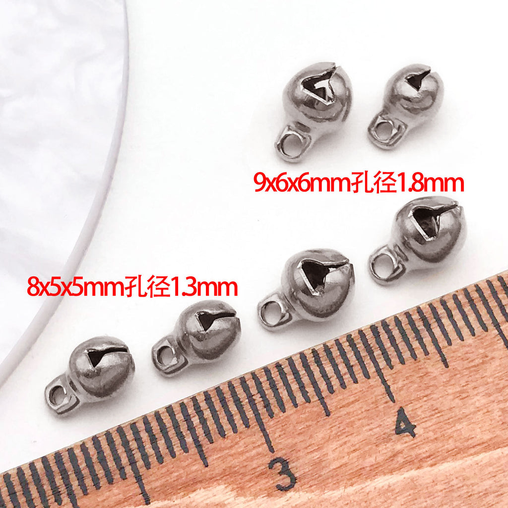 Stainless Steel Vacuum Gold Plated Open Round Bell Charm Pendant for Pet Collars Jewelry