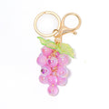 Glitter Resin Grape Keychain Gold Ring Leaf Four Colors view 5
