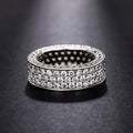 Wide Five-Row Clear Stone Pave Band In Silver Tone view 3