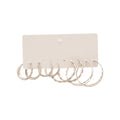 Silver Hoop Earring Set Four Pairs Twist Cross Style view 5
