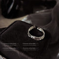 Silver Tone Wide Irregular Textured Open Ring For Women view 4