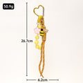Beaded Heart Carabiner Keychain Charm Cord Bag Pendant view 3