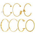 Heart Link and Geometric Bangle Collection in Three Metal Tones view 5