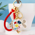 Jeweled Round Pufferfish Keychains in Four Colors with Braided Loops view 12