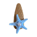 Raffia Weave Starfish Pearl Duckbill Hair Clip Blue Purple view 5