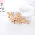 Purple Gold Tone Floral Bouquet Crystal Metal Brooch Pin view 3