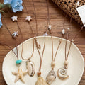 Shell And Starfish Pendant Cord Necklaces In Four Styles view 2