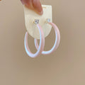 Pastel Wide C Shape Hoop Stud Earrings In Two Sizes view 11