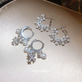 Faux Pearl Hoop Earrings With Star and Cross Charms view 4