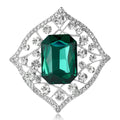 Openwork Diamond Frame Brooch With Large Rectangular Crystal view 2