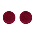 Wine Red Round Velvet Flocked Circle Stud Earrings view 5