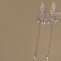 Crystal Rhinestone Flower Duckbill Hair Clip Pearl Bead Tassel view 2