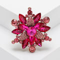Layered Crystal Flower Brooch in Nine Jewel Tone Palettes view 7