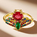 Crown Side-Open Zircon Statement Rings Gold Steel Multicolor view 4