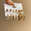 Gold Tone Mixed Stud And Hoop Earring Sets Jewelry view 7