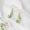 Enamel Fruit Charm Drop Earrings Gold Hooks 13 Styles view 6
