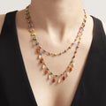Gold Evil Eye Enamel Necklaces Agate Drop Fringe Styles view 4