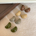 Chunky Curved Resin Stud Earrings In Three Colors Statement Jewelry view 4