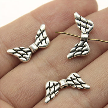 Feathered Wing Spacer Beads in Detailed Metal Finishes for Jewelry Making