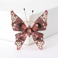 Crystal Butterfly Brooch with Polished Metal and Decorative Accents view 7