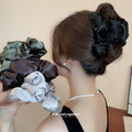 Ruffled Satin Cloud Hair Claw In Black Or Brown With Extra Colors view 2