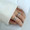 Embrace Hug Hands Motif Open Rings Gold Or Steel Tone view 7