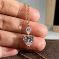 Heart Pendant Necklace Yellow White Gold or Clear Rose Gold view 4