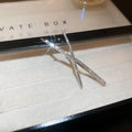 Silver Tone Crystal Cross Hairpin With Two Slender Bars view 6