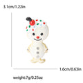 White Snowman Brooch With Sprinkle Icing and Red Cherry Top view 5
