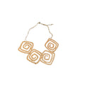 Gold Silver Hammered Spiral Square Necklace Earring Sets view 5
