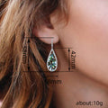 Dragonfly Pattern Teardrop Drop Earrings Metal Jewelry Design view 4
