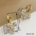 Butterfly Clear Stone Huggie Hoop Earrings Three Metal Colors view 4