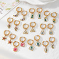 Gold Hoop Earrings Pressed Flower Resin Charms 10 Styles view 1