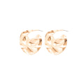 Hammered Irregular Gold Tone Oversized Disc Stud Earrings view 5