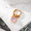 Gold Tone Faceted Crystal Butterfly Multi Ring Hoop Earrings view 7