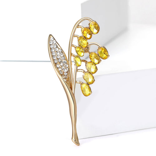 Purple crystal grain spray brooch
