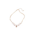 Gold Multi Strand Resin Flower Pearl Branch Choker Necklace view 5