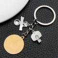 Orange Basketball Enamel Keychain with Hoop and Letter Charms view 4
