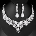 Black Silver Tone Horse Crystal Five Designs Metal Necklace and Earring Set view 6