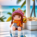 Jeweled Winter Girl Doll Keychains in Four Hat Colors plus Assorted Option view 4