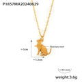Layered Mechanical Cat Dog Pendant Necklaces Gold Snake Chain view 6