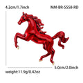 Black Red Enamel Rearing Horse Brooch Gold Hoof Pin view 7