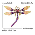 Jeweled Dragonfly Brooch Pin with Colorful Enamel Wings view 5