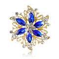 Gold Filigree Crystal Flower Brooch Marquise Four Colors view 5